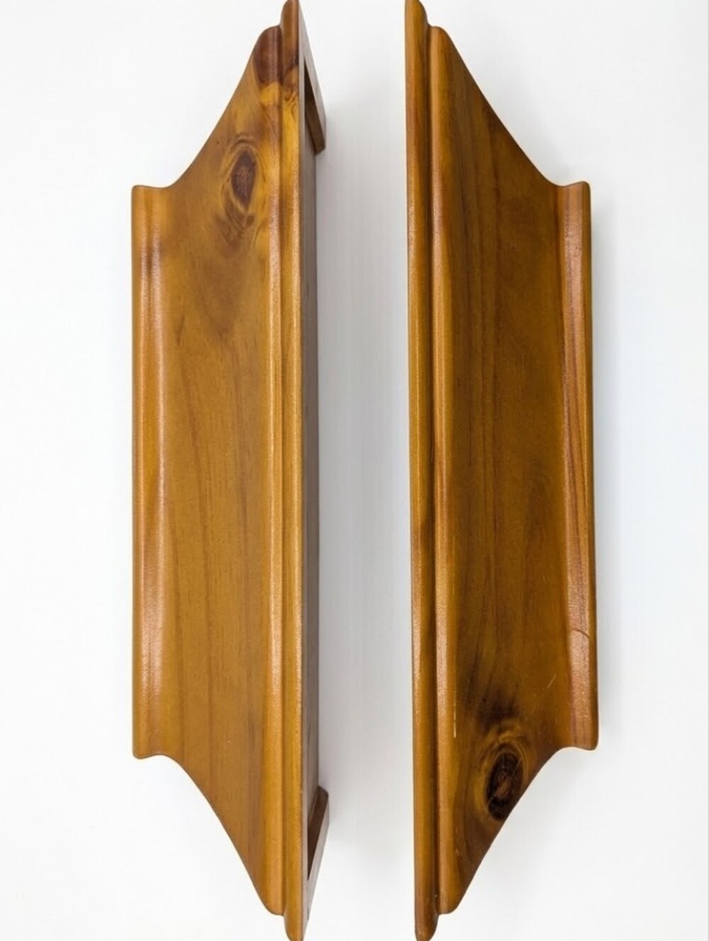 Pair of 1ft. Honey Oak Wooden Wall Floating Display Ledges 12"